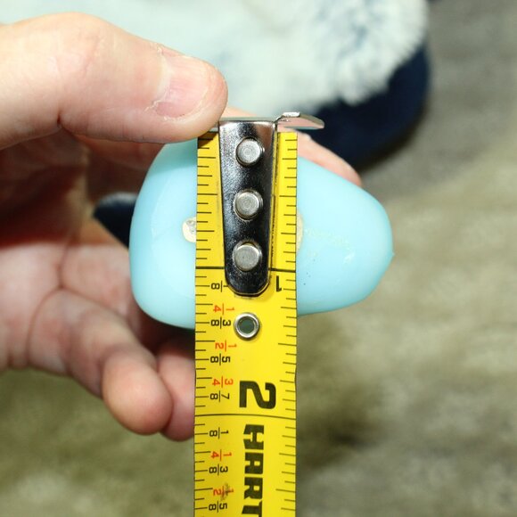 Vintage Fenton 3.75" Satin Blue Glass Praying Boy Figurine with Original Sticker - Picture 6 of 10